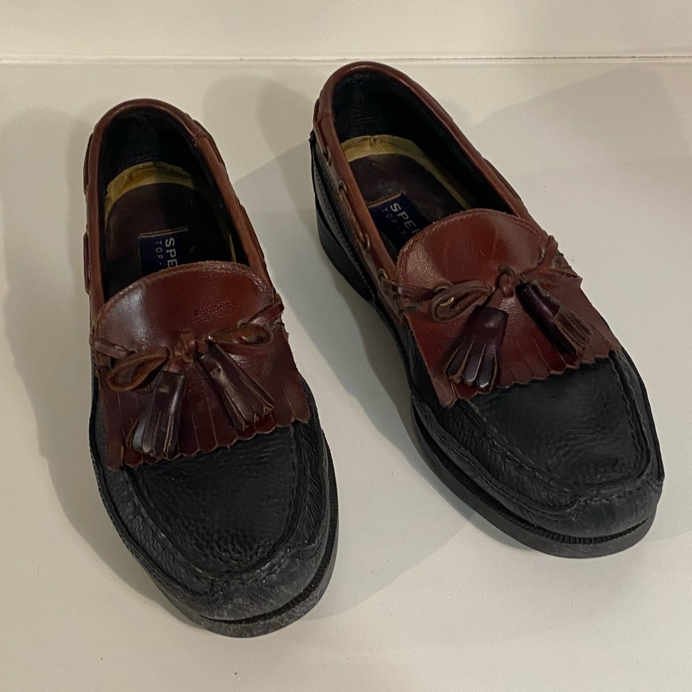 Sperry Top-Sider Kiltie 2-Tone Tassel Leather Loafer Men’s Boat Shoes Size 8M